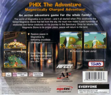 Phix - The Adventure (US) box cover back